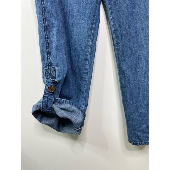 L.L. Bean Petite Cropped Flap Pocket Capris Jeans Roll Tab Ankle Women 6 P - Picture 4 of 12